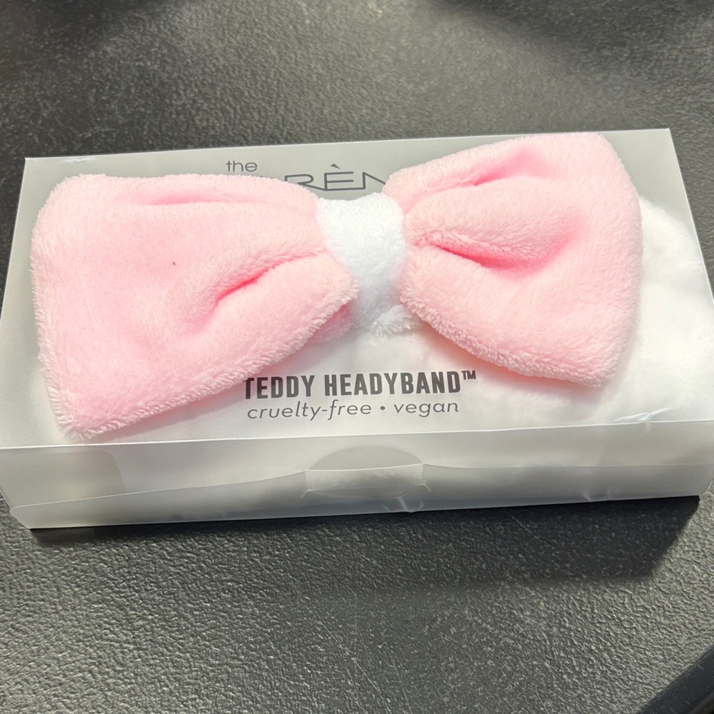 New Plush Teddy Bow Headband for Pink NWT